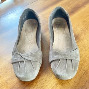 Clarks Grey Suede Ballet Flats